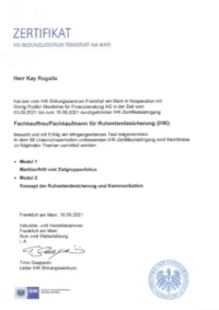 Fachmann für Ruhestandssicherung (IHK)